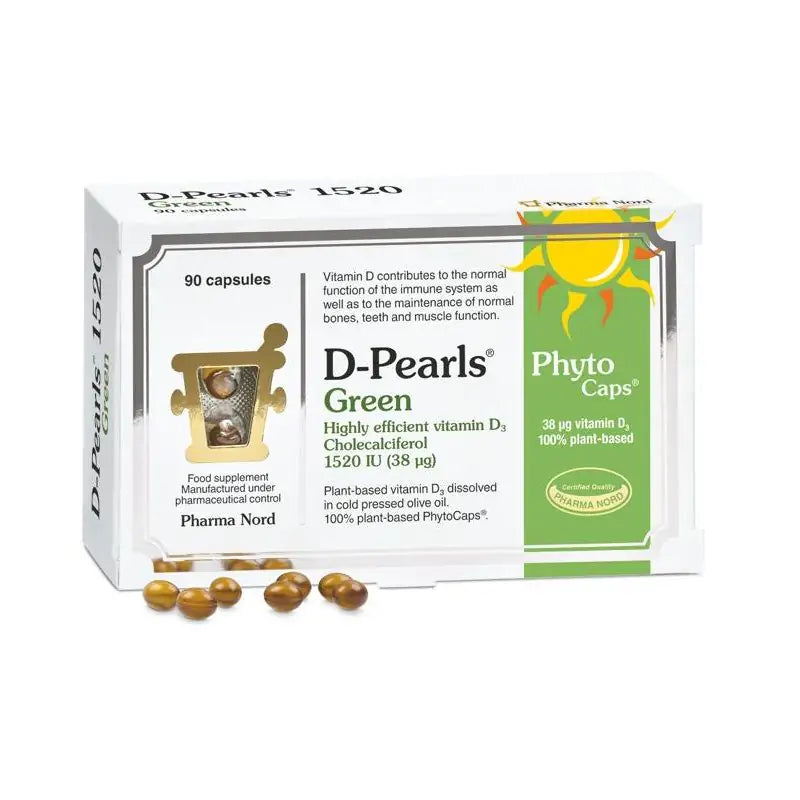 Pharmanord D-Pearls Green 1520IU 38mcg Capsules 90