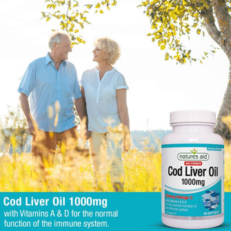 Natures Aid 1000mg High Strength Cod Liver Oil - Pack of 90 Capsules